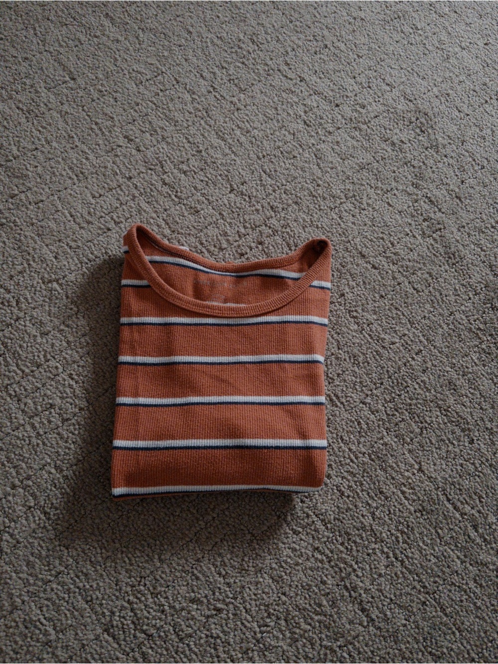 American Eagle Outfitters Rust Orange Striped Knit Top